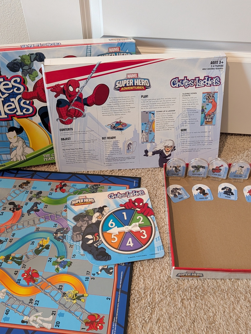 Marvel Super Hero Adventures Chutes & Ladders Game - Spiderman